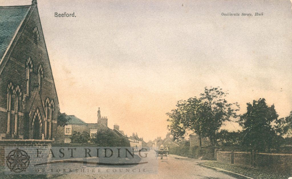 Village street and Wesleyan Chapel, Beeford 1907