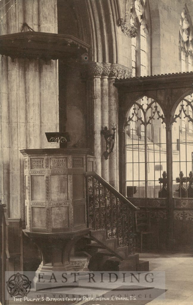 St Patrick’s Church pulpit, Patrington 1907