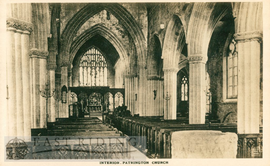 St Patrick’s Church interior from west, Patrington c.1900s