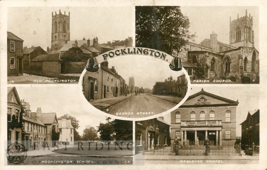 old Pocklington, parish church, George Street, Pocklington School, Wesleyan chapel, Pocklington 1915