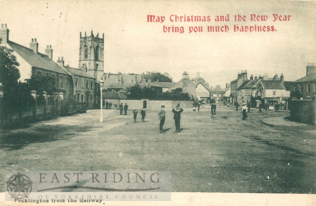 view from Railway Street level crossing, Pocklington 1903