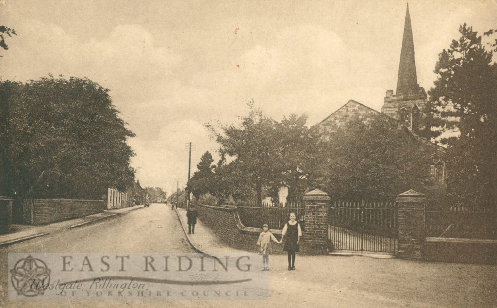 Westgate from north east, with St Andrew’s Church, Rillington  1910