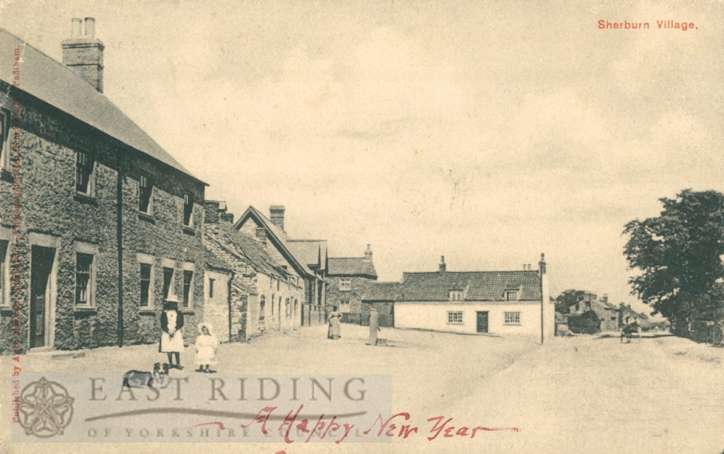village street from south, Sherburn  1904