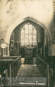 St Lawrence’s Church, interior – chancel from west, Sigglesthorne  1900