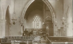All Saints Church, interior – chancel from west, Skipsea 1900