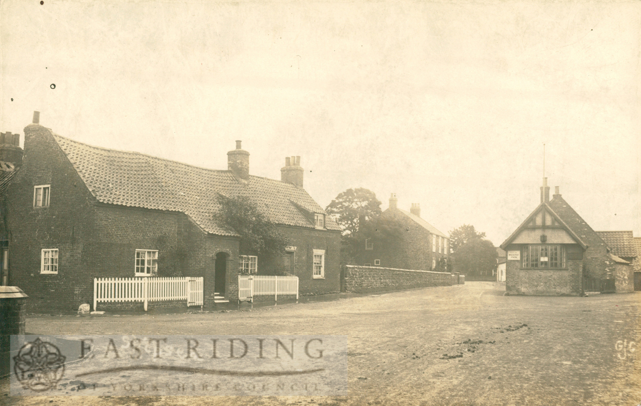 village street from east, with Board Inn, Skipsea 1900 | East Riding Photos