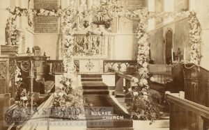 All Saints Church interior, chancel from west, South Cave  1900