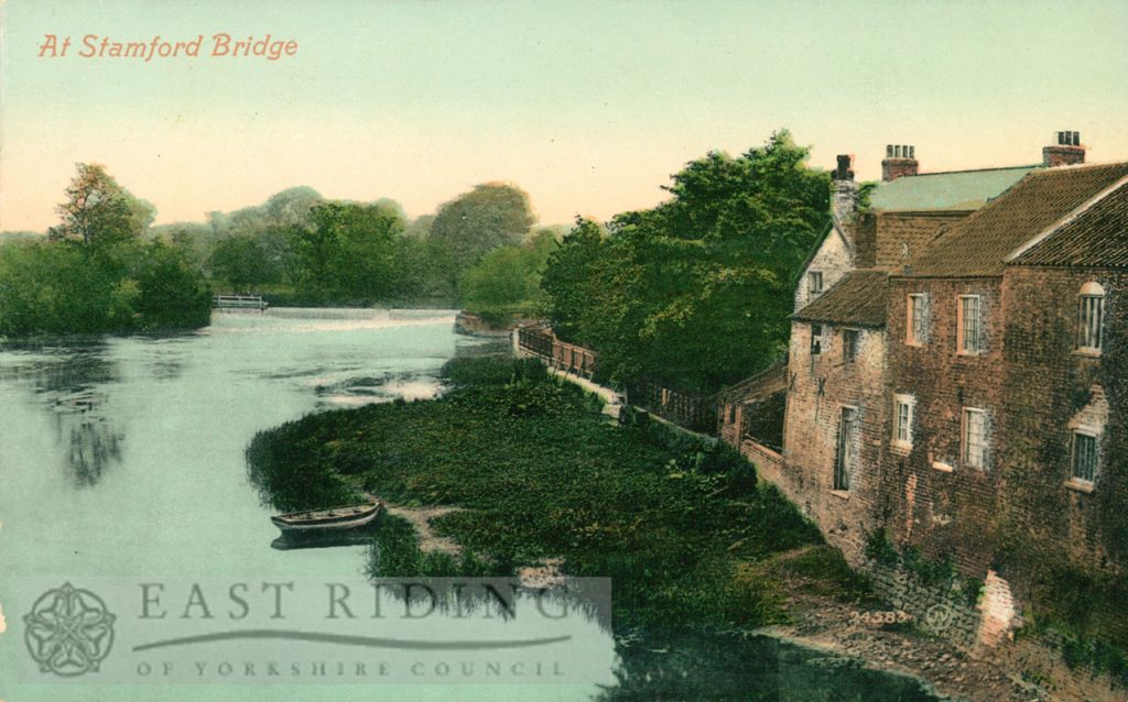 River Derwent and weir from south west, Stamford Bridge  1910