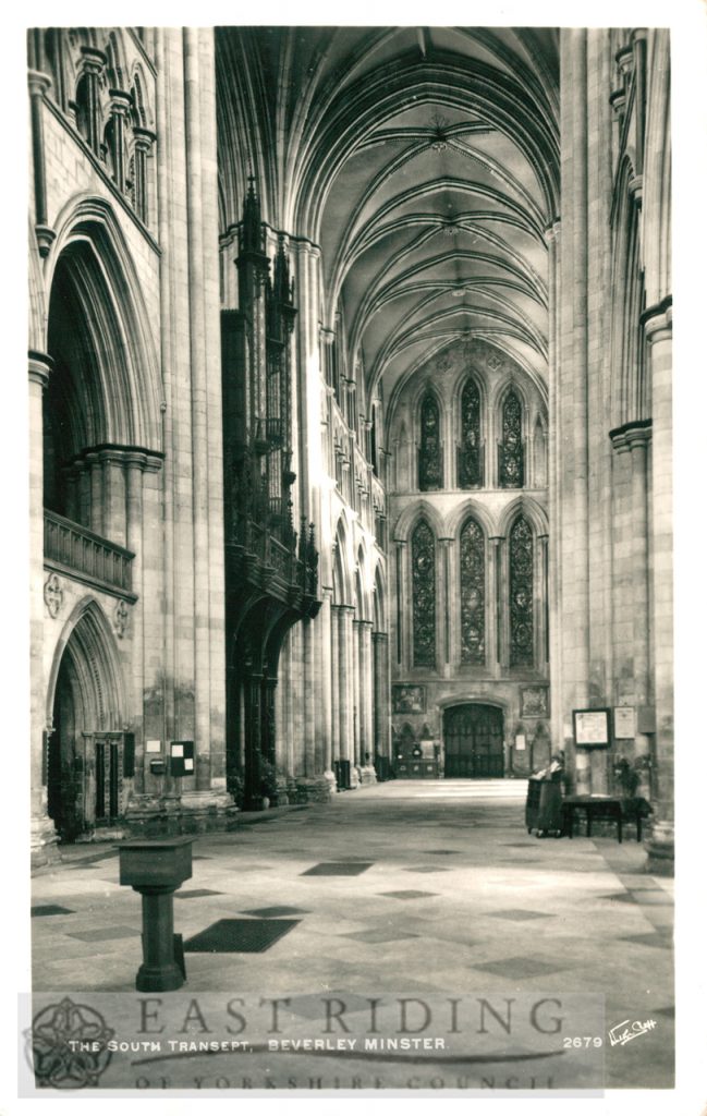 Beverley Minster interior, south transept, Beverley c.1900s