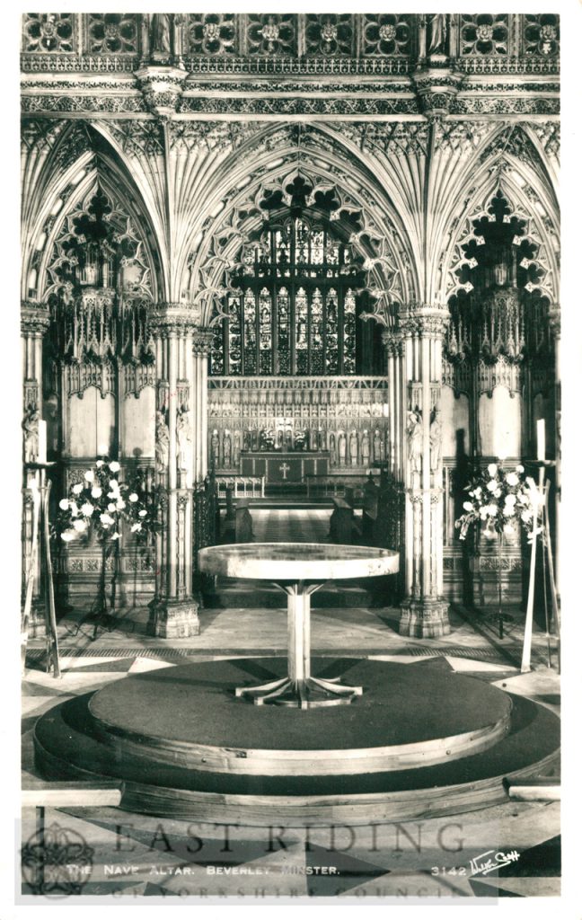 Beverley Minster interior, nave altar, Beverley c.1900s