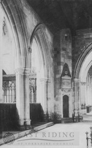 St Mary’s Church interior, choir north aisle, Beverley 1900s