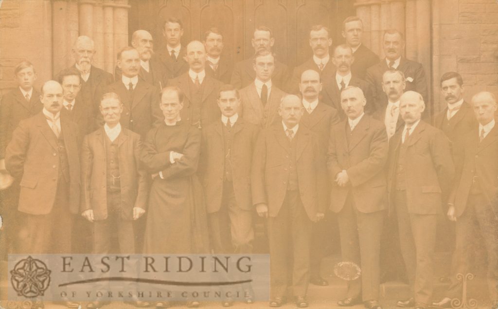 St Nicholas Church, group of men, Beverley c.1900s