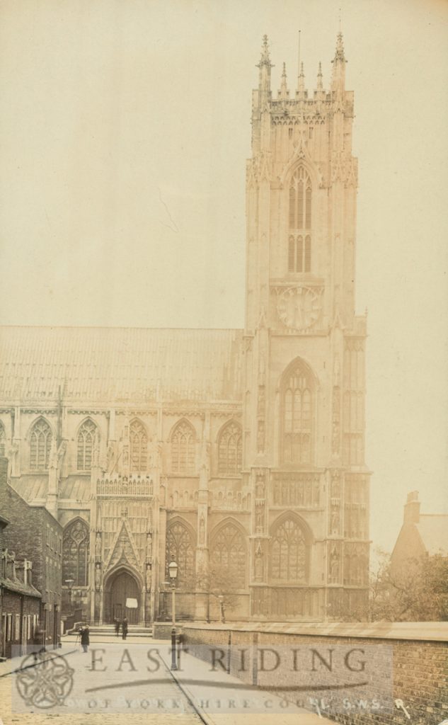 Beverley Minster, north west tower and Highgate porch from north, Beverley 1900