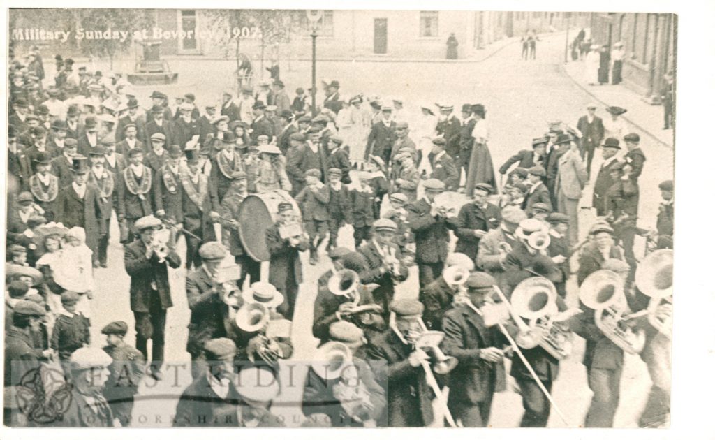 Military Sunday procession, Wednesday Market, Beverley 1907