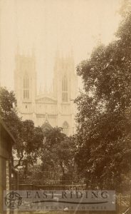 Beverley Minster west front, from rear of St John Street, Beverley 1910