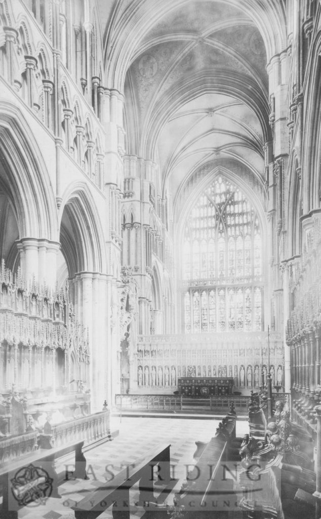 Beverley Minster interior, choir from south west, Beverley 1900s