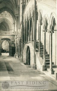 Beverley Minster interior, choir north aisle from south east, Beverley 1900s