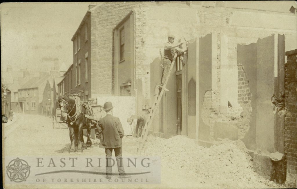 Baptist Chapel demolition, Well Lane, Beverley 1909