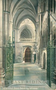 Beverley Minster interior, choir north aisle from east, Beverley 1906
