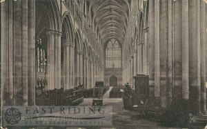 Beverley Minster interior, nave from east, Beverley 1909