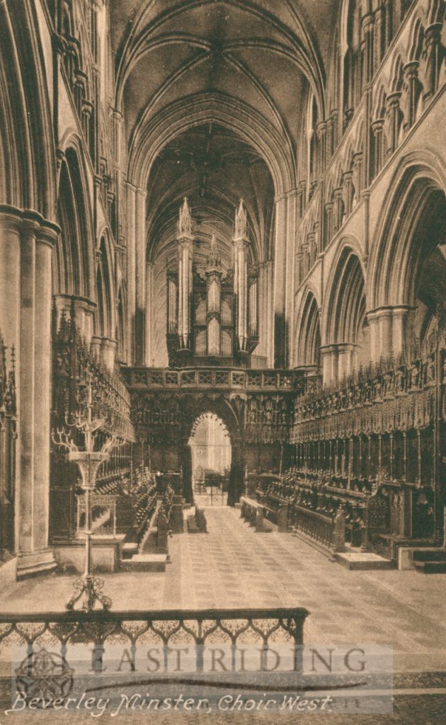 Beverley Minster interior, choir from east, Beverley 1920s