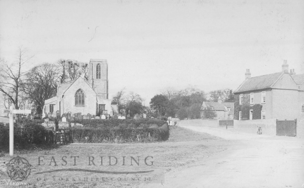 St Peter’s Church and Sutton Road from south east, Wawne 1910