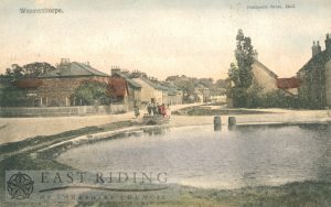 village and pond from west, Weaverthorpe  1906