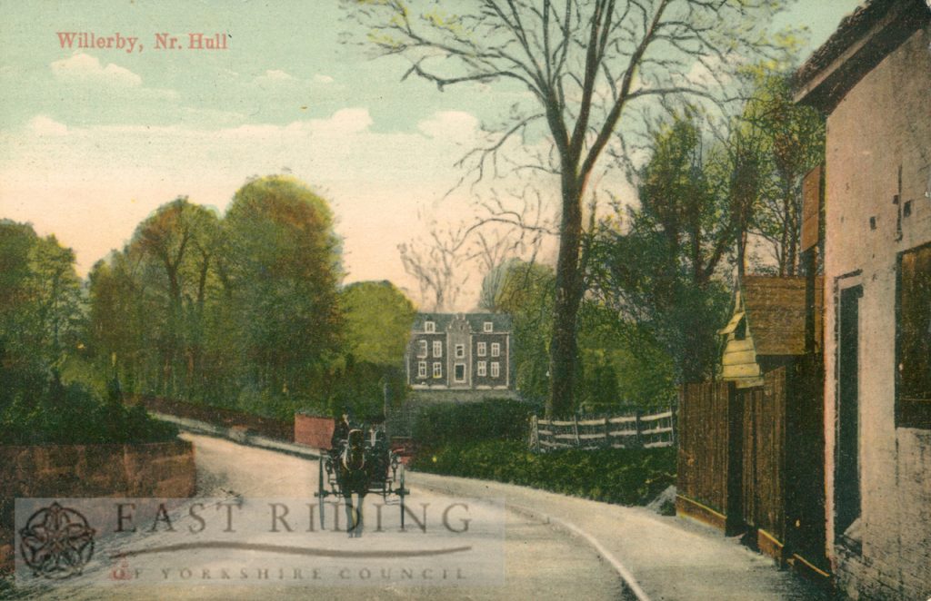 near Well Lane corner, Hall in centre, Willerby 1900