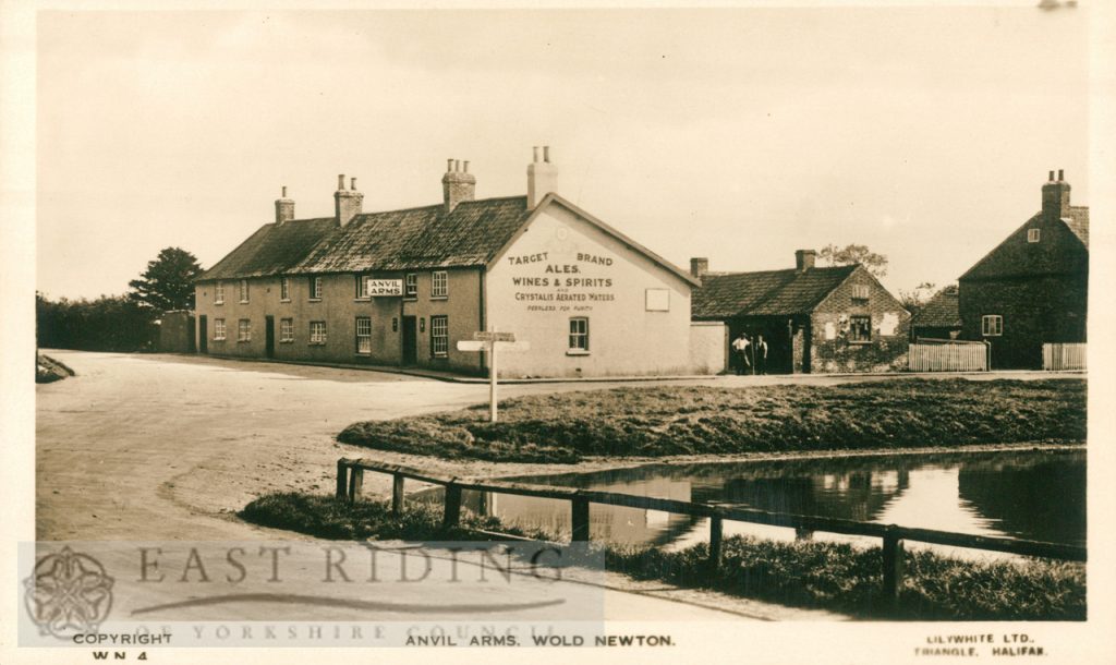 pond and Anvil Arms from south west, Wold Newton  1920