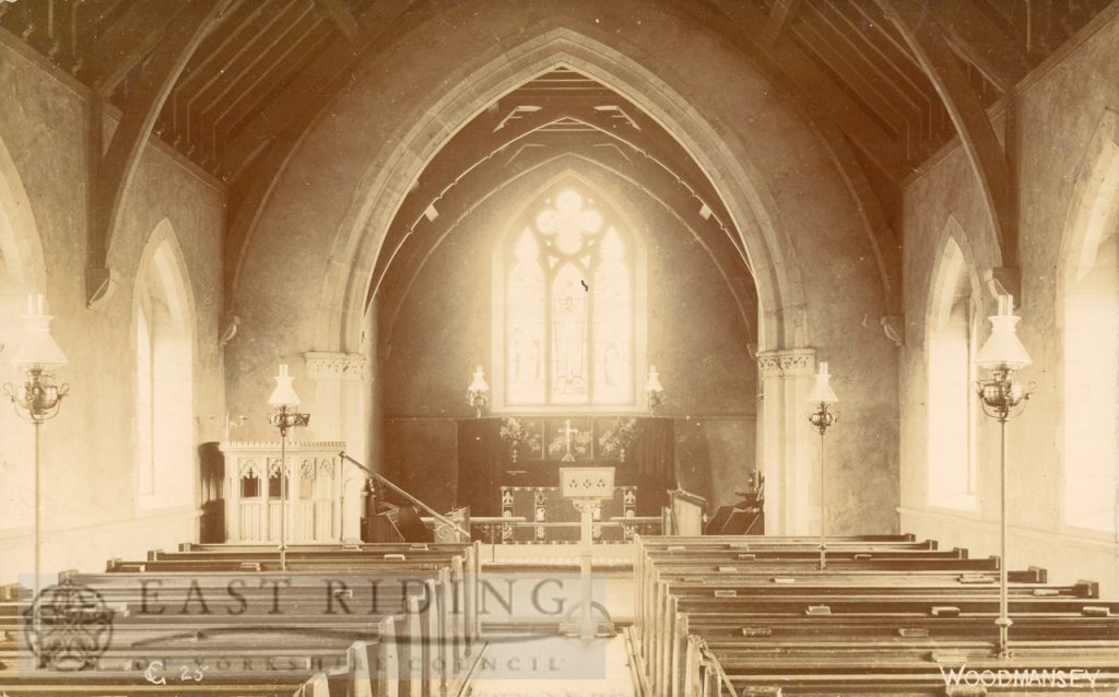 St Peter’s Church interior from west, Woodmansey 1900