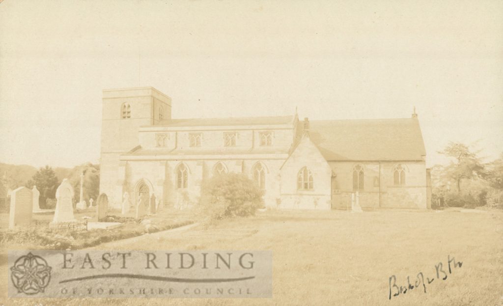 All Saints church from south, Bishop Burton 1900