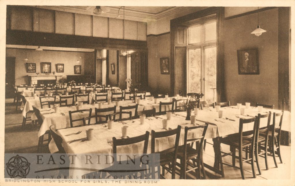 Girls High School – dining room, Bridlington 1910s