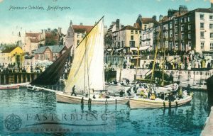 The Harbour with Pleasure Cobbles, Bridlington 1914, tinted