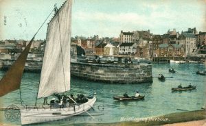 The Harbour from south, Bridlington 1900s, tinted