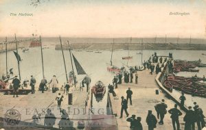The Harbour from north west, Bridlington 1904, tinted
