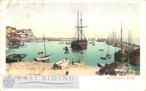 The Harbour from west, Bridlington 1904, tinted