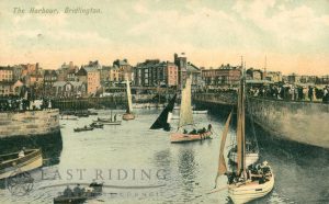 The Harbour from south, Bridlington 1905, tinted