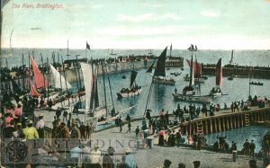 The Harbour from west, Bridlington 1906, tinted
