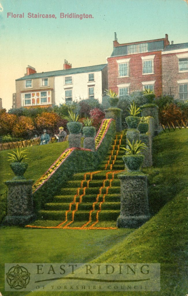 Princes Parade – Floral Staircase, Bridlington 1907, tinted