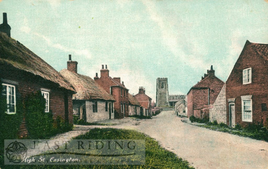 High Street, Easington (with All Saints Church in background)