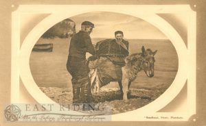 Fishermen and donkey, Flamborough 1900s