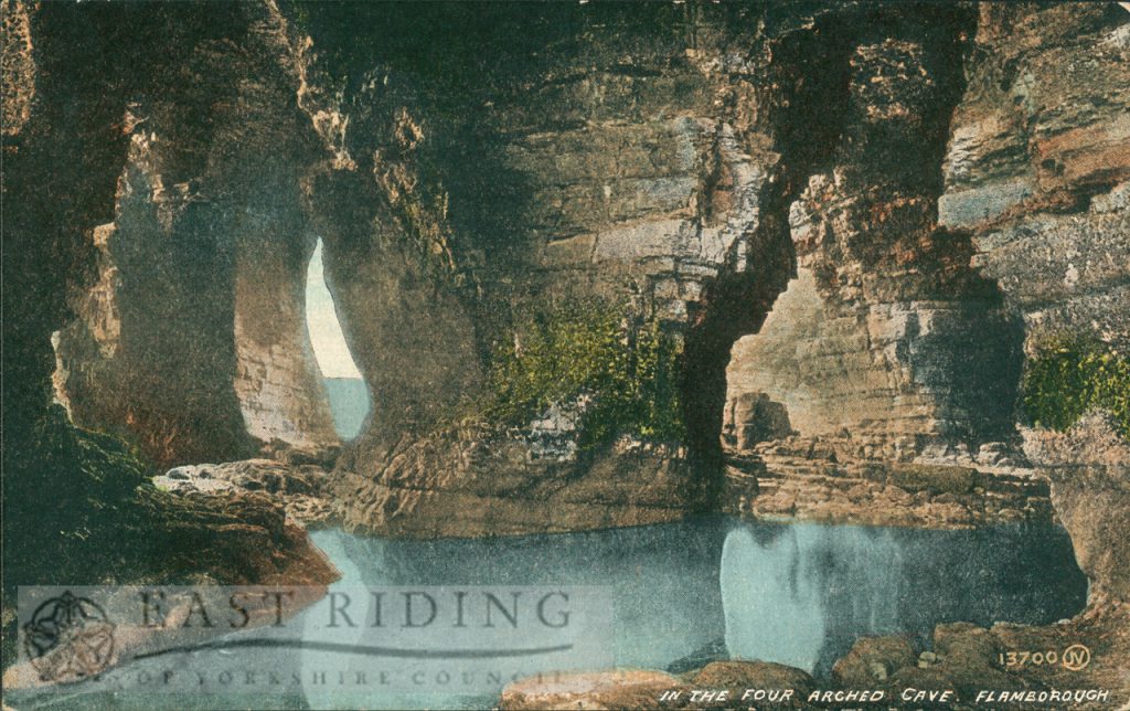 Four Arched Cave, Flamborough 1920s, tinted