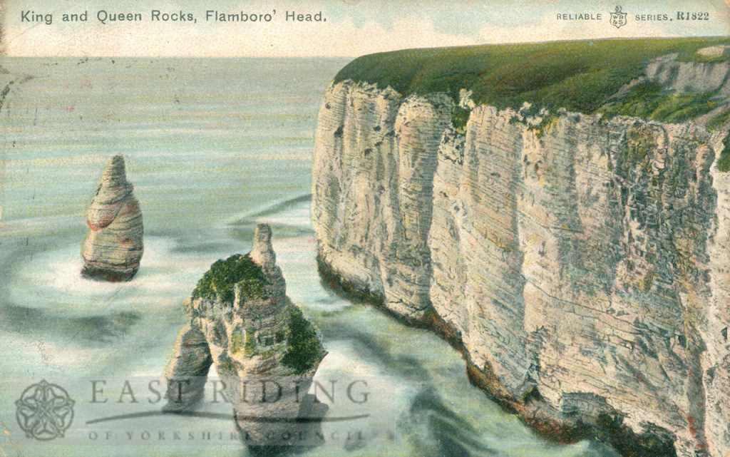 King and Queen’s Rocks, Flamborough 1905, tinted