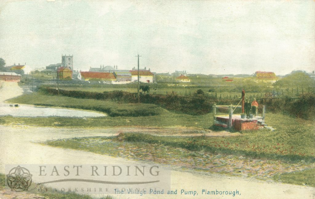 Pond and pump, Flamborough 1900s, tinted