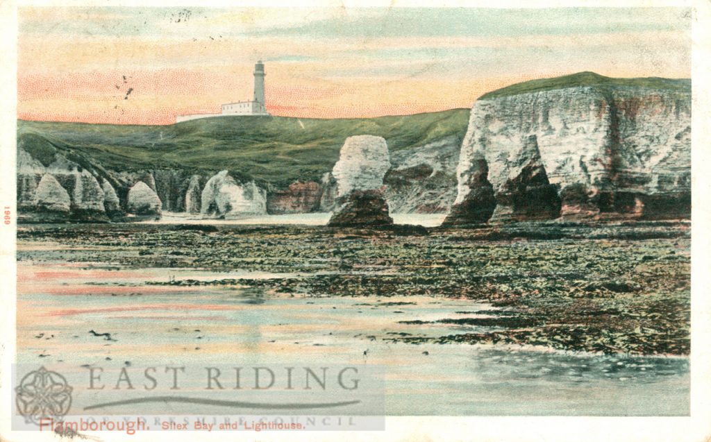 Silex Bay and Lighthouse, Flamborough 1906, tinted