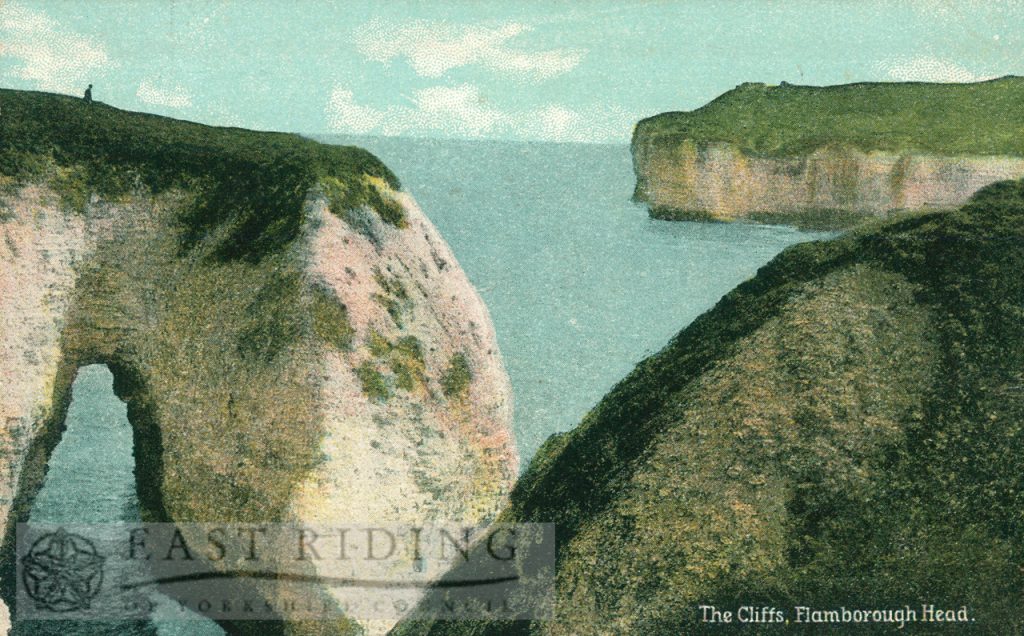 The Stacks and cliffs, Flamborough 1908, tinted