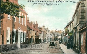 Souttergate from south, Hedon 1910, tinted