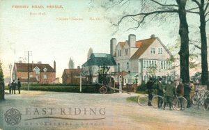 Ferriby Road – Woodfield Lane corner from west, Hessle 1900s, tinted