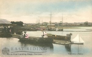 Mere, with landing stage from south, Hornsea  1900s
