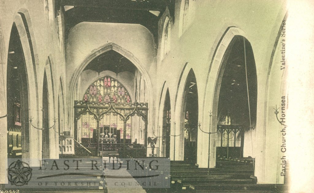 St Nicholas Church interior from west, Hornsea 1900s